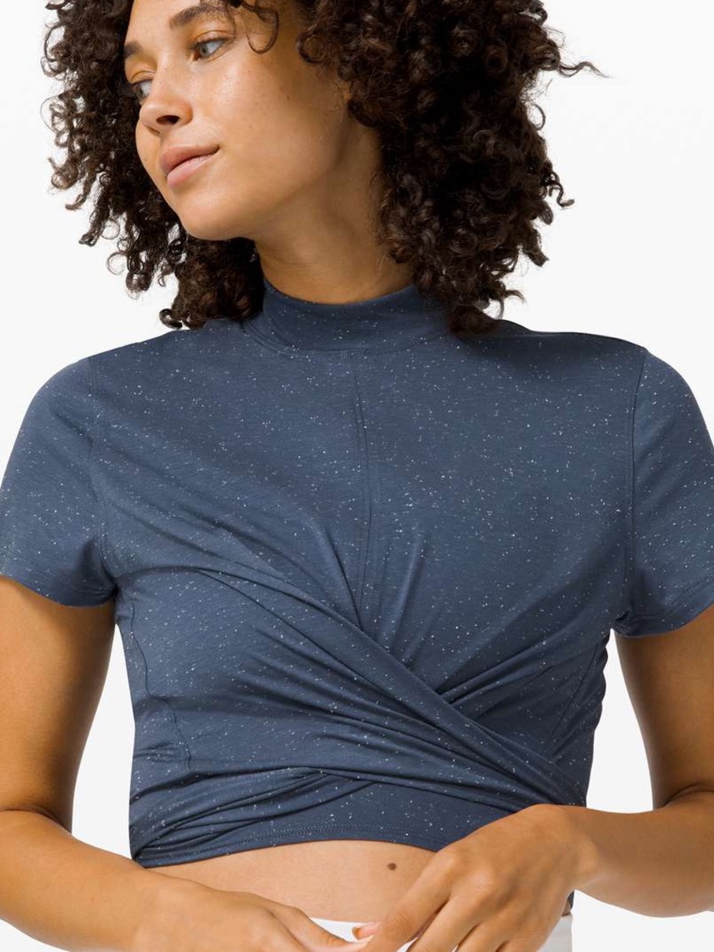 Lululemon Time to Restore Mock Neck Short Sleeve Cropped Top